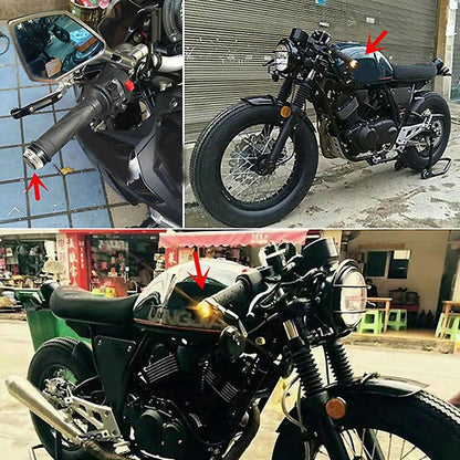 Motorcycle Handlebar LED Turn Signal Lights – High-Brightness 12V Universal Fit
