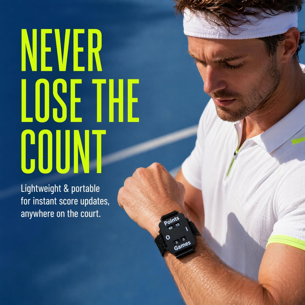 🎾 Wearable Tennis & Pickleball Score Tracker Wristband for Points and Games