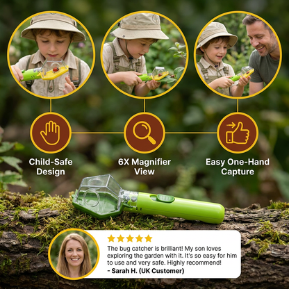 Kids Bug Catcher with 6X Magnifier – Insect Observation Tool for Outdoor Exploration