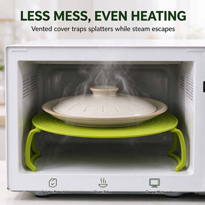 ⏰ Limited-Time Offer – 4-in-1 Multifunctional Microwave Tray (Splash Guard, Carrying Tray, and Stacking Rack) 🍲