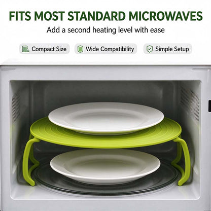 ⏰ Limited-Time Offer – 4-in-1 Multifunctional Microwave Tray (Splash Guard, Carrying Tray, and Stacking Rack) 🍲