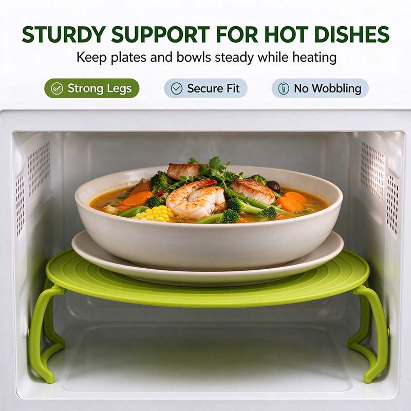 ⏰ Limited-Time Offer – 4-in-1 Multifunctional Microwave Tray (Splash Guard, Carrying Tray, and Stacking Rack) 🍲