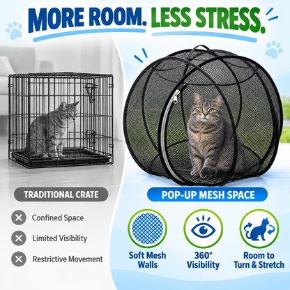 🐱🌿 FreshAir Cat Haven™ – Pop-Up Mesh Playpen