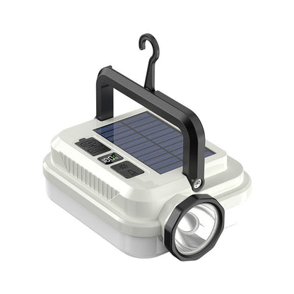 🏕️🔥Dual‑Light Solar Camping Lantern‑Multi‑Function Portable Solar Work Light with Power Bank, Hanging Emergency Lamp for Camping Hiking Power‑Outage
