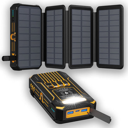 🔋 Half-Price Deal! ☀️ 20,000mAh Solar Power Bank - Features Wireless Charging And LED Flashlight.