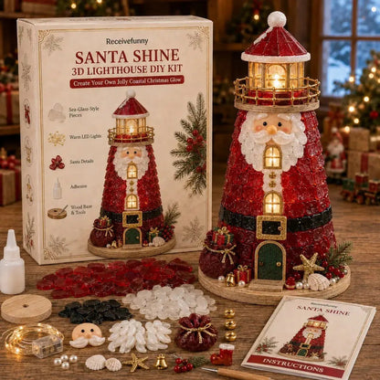 ⏳ Last Day 49% OFF – 🌊 Beginner-Friendly DIY Lighted Sea Glass-Style Lighthouse Kit Collection | Complete Kit with Sea Glass-Style Pieces, LED Lights & Step-by-Step Guide Included 💕