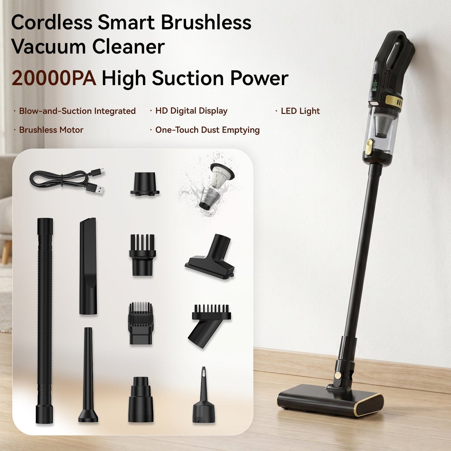 4-in-1 Cordless Smart Brushless Vacuum Cleaner
