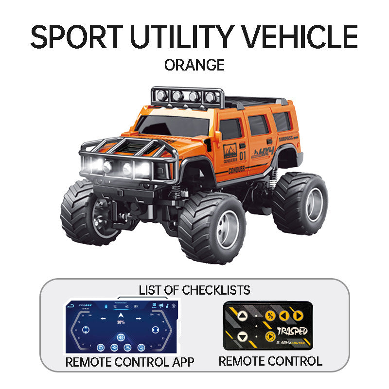 🚙 Mini RC Off-Road Truck – 2.4GHz Remote Control SUV with LED Lights, Spring Suspension & USB Rechargeable Battery 🎁