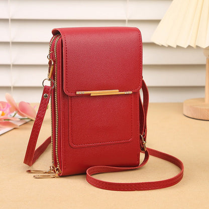 Touchscreen Crossbody Phone Bag – Use Your Phone Through the Clear Window, 3 Card Slots & Dual-Zipper Secure Storage