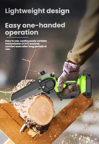 ⚡ Mini Cordless Chainsaw  | 21V One-Handed Pruning Saw | 4,500 RPM Pure Copper Motor 🌿
