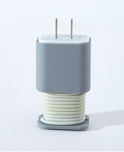 2 in 1 Silicone Charger Protector with Cord Wrap, iPhone Silicone Power Adapter Case🔌