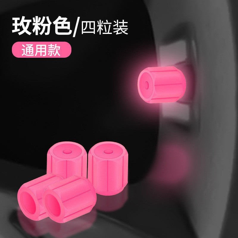 Glow-in-the-Dark Car Tire Valve Cap Set - Durable, Easy-to-Install, No-Tool-Required Accessories for Safe Night Driving - Perfect for Most Vehicle Tires