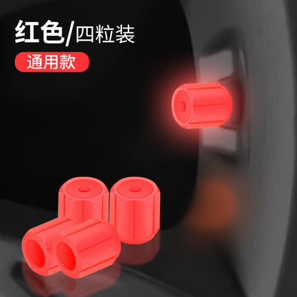 Glow-in-the-Dark Car Tire Valve Cap Set - Durable, Easy-to-Install, No-Tool-Required Accessories for Safe Night Driving - Perfect for Most Vehicle Tires
