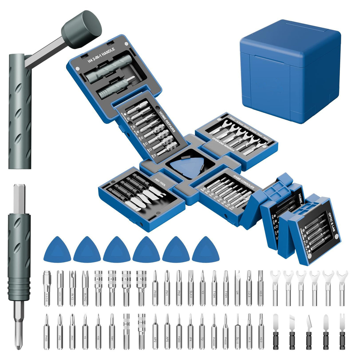 55 In 1 Magnetic Screwdriver Set 360° Handle Special Bits for PC Chassis & Home Appliance Repair