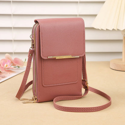 Touchscreen Crossbody Phone Bag – Use Your Phone Through the Clear Window, 3 Card Slots & Dual-Zipper Secure Storage