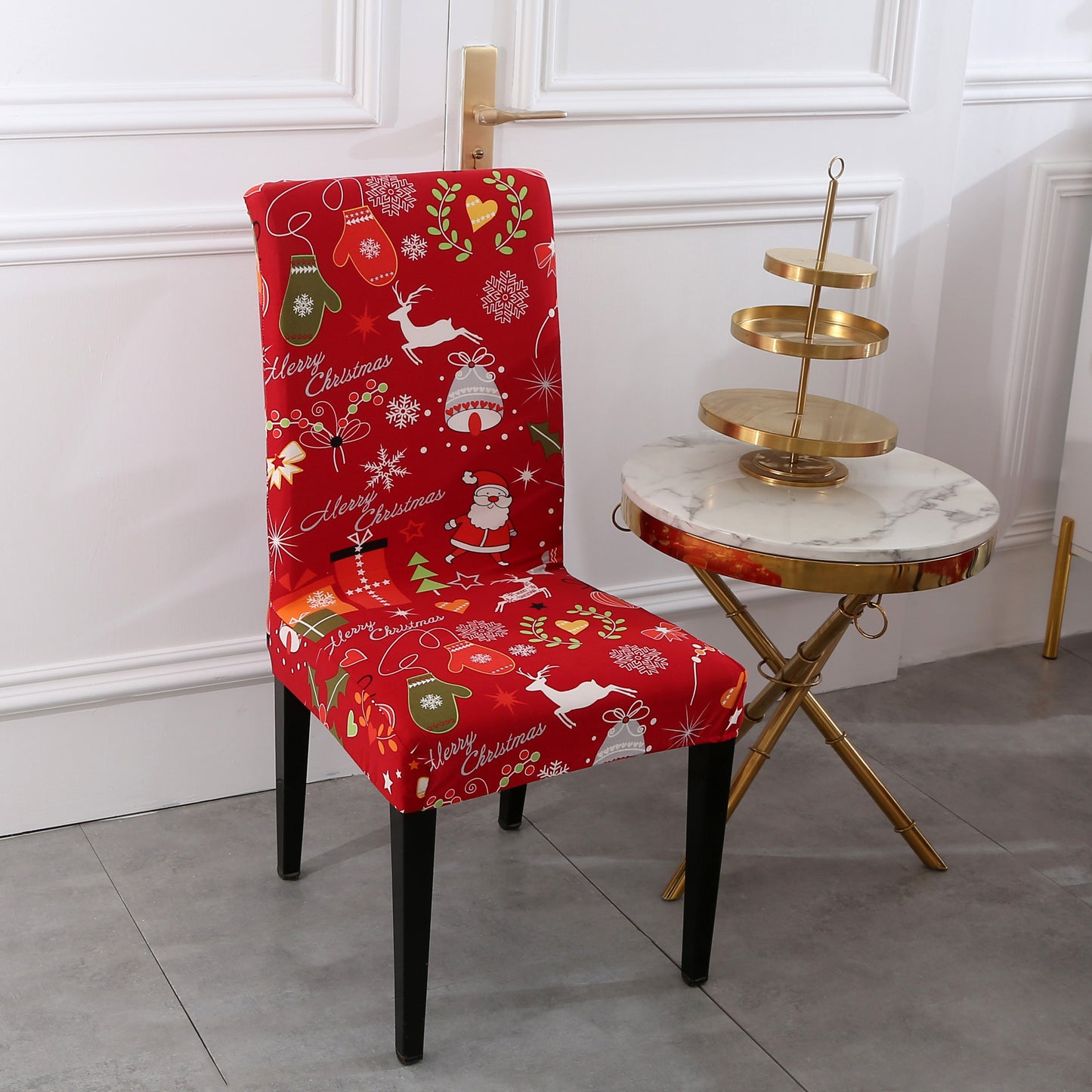 Instant Christmas Cheer: Premium Elastic Holiday Chair Covers