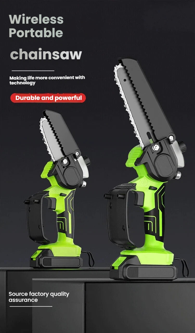 ⚡ Mini Cordless Chainsaw  | 21V One-Handed Pruning Saw | 4,500 RPM Pure Copper Motor 🌿