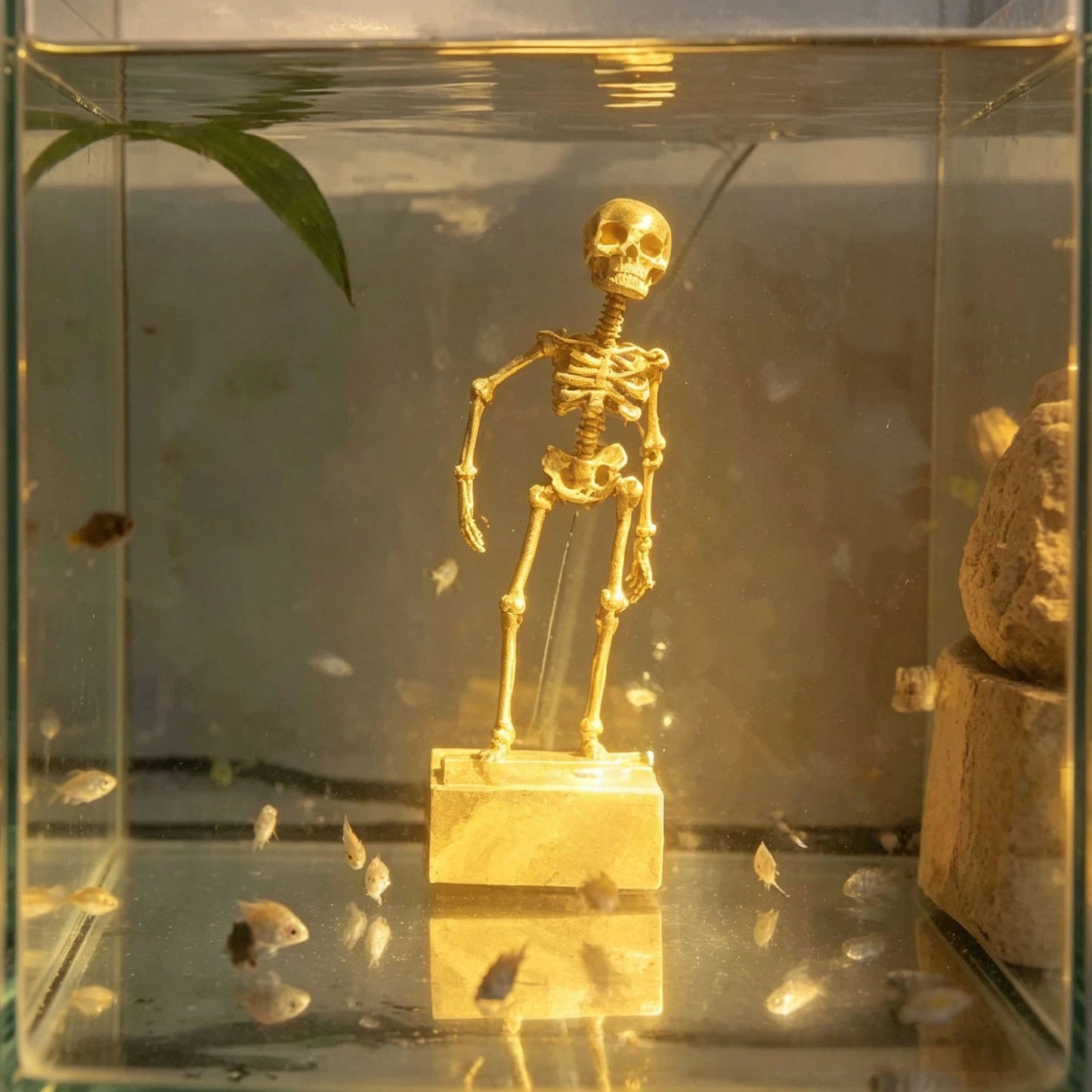 Dancing skeleton underwater