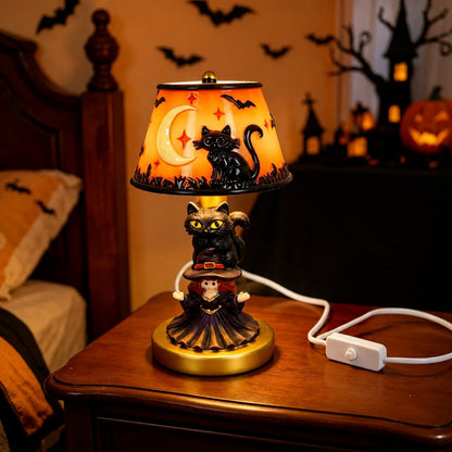 👻Spooky Glow Tiffany Lamp Pumpkin Ghost Bat Halloween Desk Light