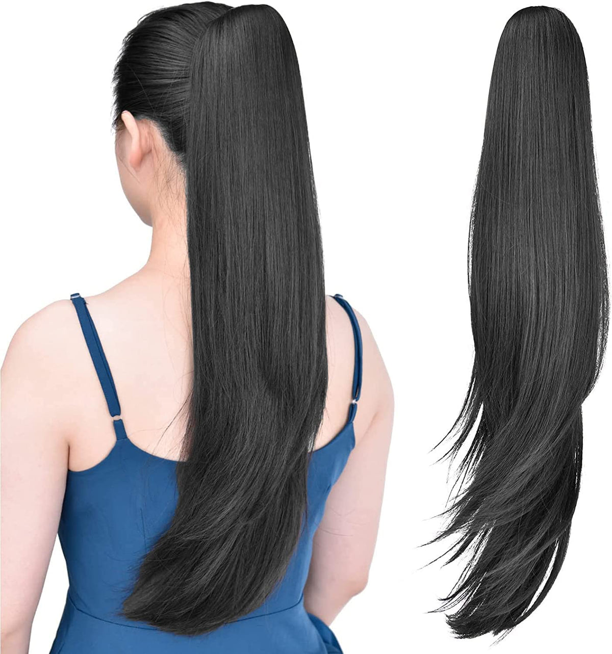 22 Inch Ponytail Hair Extension + FREE Messy Hair Bun (Juda)