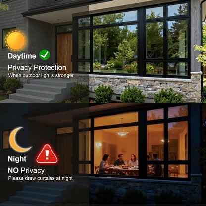 Upgraded One Way Window Privacy Film Sun Heat Blocking