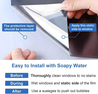 Upgraded One Way Window Privacy Film Sun Heat Blocking