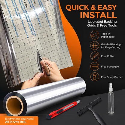 Upgraded One Way Window Privacy Film Sun Heat Blocking