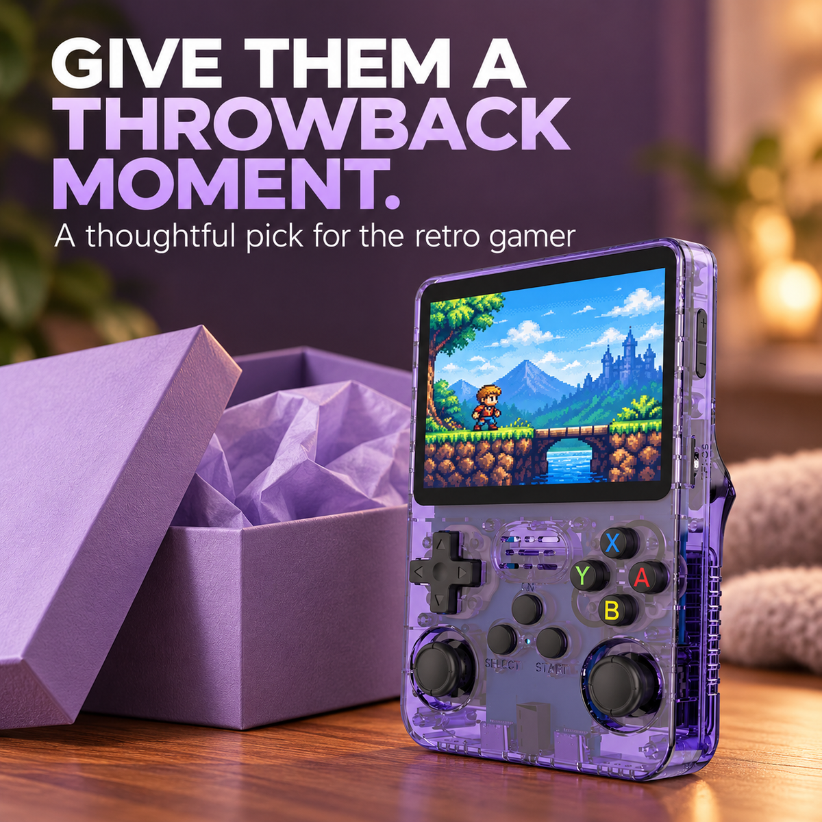 R36S retro handheld gift idea, decorative box not included