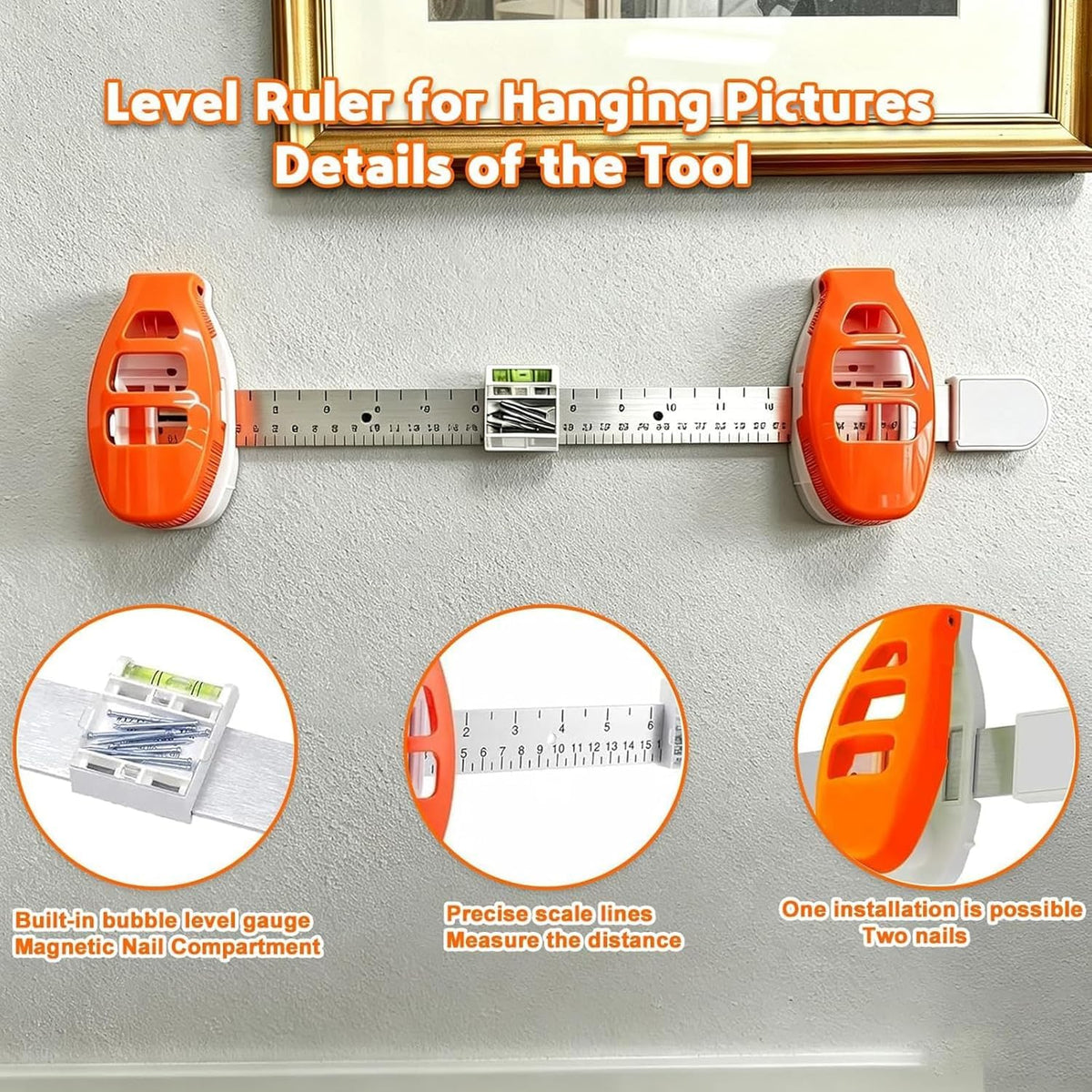 Level Ruler Picture Hanging Tool – Straight Alignment Frames