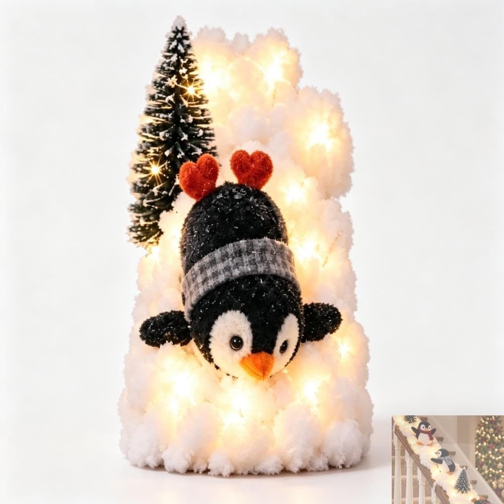 🔥Buy 2 Get 10% OFF🔥Playful Penguin Snowy Stair Railing Decor