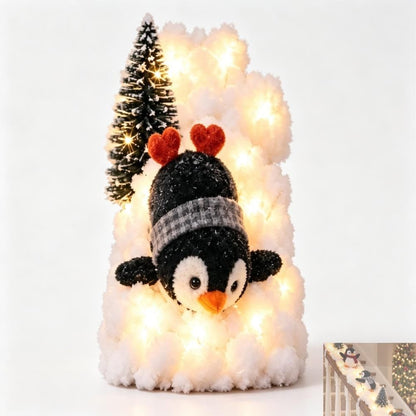 🔥Buy 2 Get 10% OFF🔥Playful Penguin Snowy Stair Railing Decor