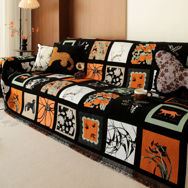Autumn accent sofa throw