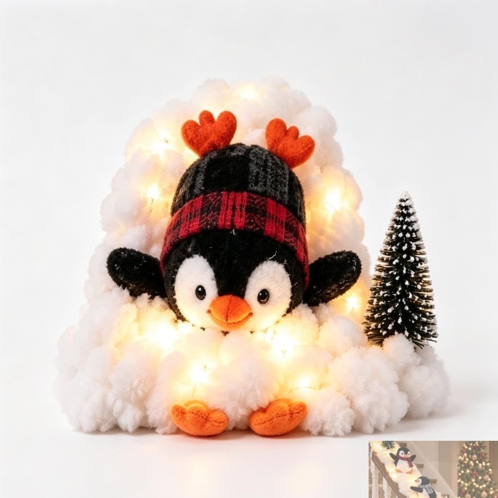 🔥Buy 2 Get 10% OFF🔥Playful Penguin Snowy Stair Railing Decor