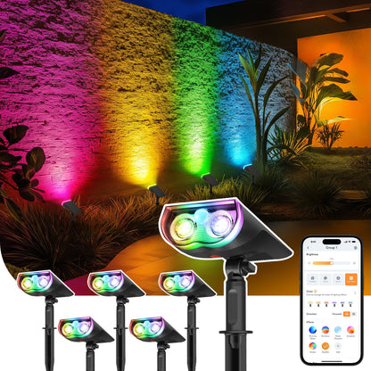 Linkind SL5C Smart Solar Spotlight - RGB & Tunable White Landscape Light