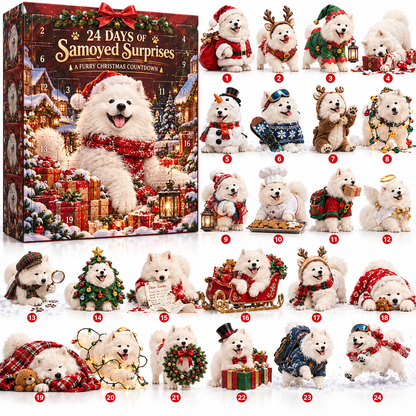 24-Day Samoyed Christmas Collectible Gift Set – Fluffy Trouble Makers