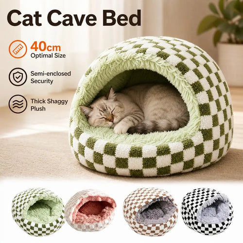 ShellNest – Hooded Plush Cat Cave 🐱☁️