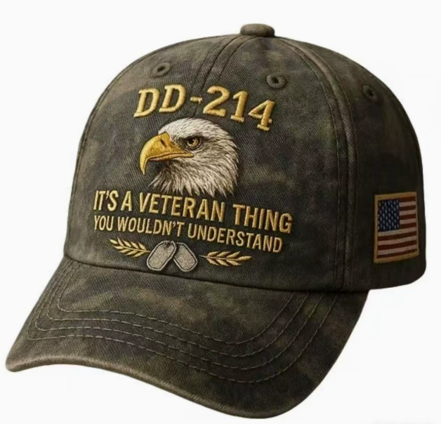 DD-214 Veteran 3D Embroidered Cap - “IT'S A VETERAN THING YOU WOULDN'T UNDERSTAND”🎁