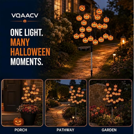 🎃 Pumpkin Solar Stake Light – A Warm Halloween Welcome