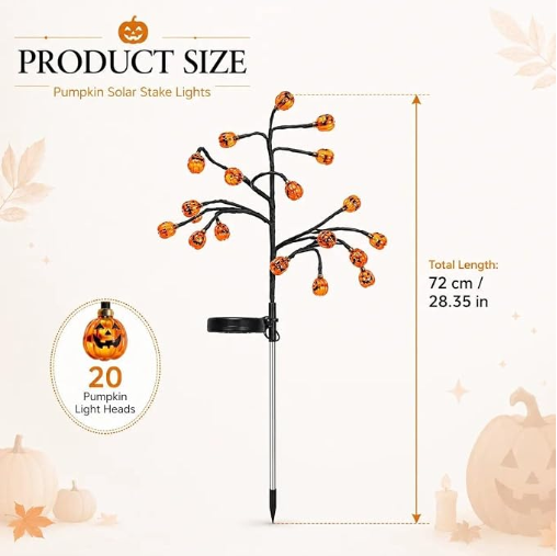 🎃 Pumpkin Solar Stake Light – A Warm Halloween Welcome