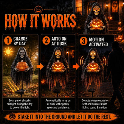 💀 Soul Collector™ Pumpkin Edition Animated Halloween Yard Decoration