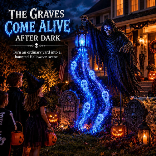 👻 Soul Harvester Halloween Garden Light – Solar Outdoor Decor | 🚚 Free Shipping