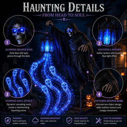 👻 Soul Harvester Halloween Garden Light – Solar Outdoor Decor | 🚚 Free Shipping