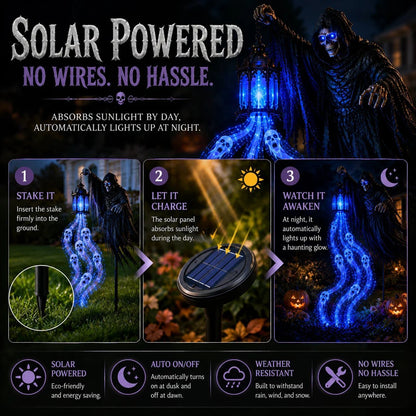 👻 Soul Harvester Halloween Garden Light – Solar Outdoor Decor | 🚚 Free Shipping