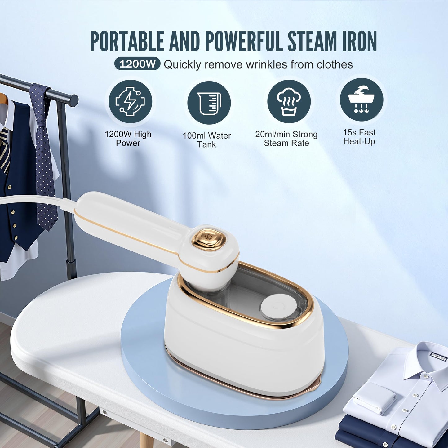 ✨ Portable Travel Steamer — Look Fresh & Wrinkle-Free in Just 10 Seconds! 👔✈️