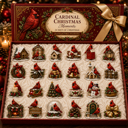 24-Day Cardinal Advent Calendar | Collectible Christmas & Autumn Figurines
