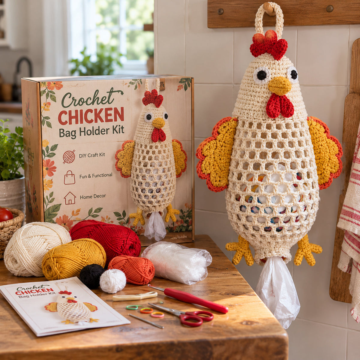 🔥 LAST DAY 49% OFF | 🧶🐾 Cottage Critter Keepers™ | Crochet Animal Bag Holder DIY Kit – 11 Designs