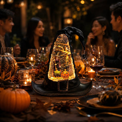 🧙Witches Hat Lighted Water Lantern With Swirling Glitter