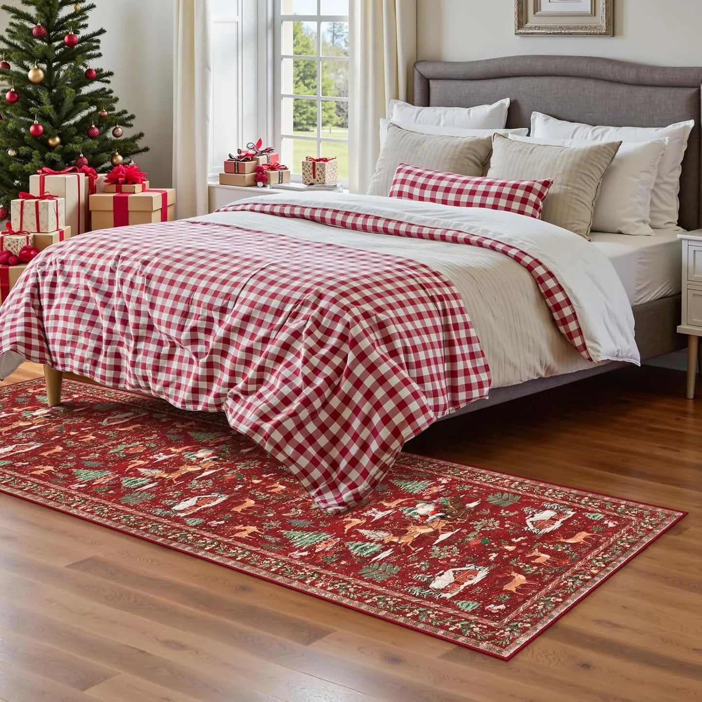 🎄Soft Christmas Tree Santa Claus Carpet Runner🔥