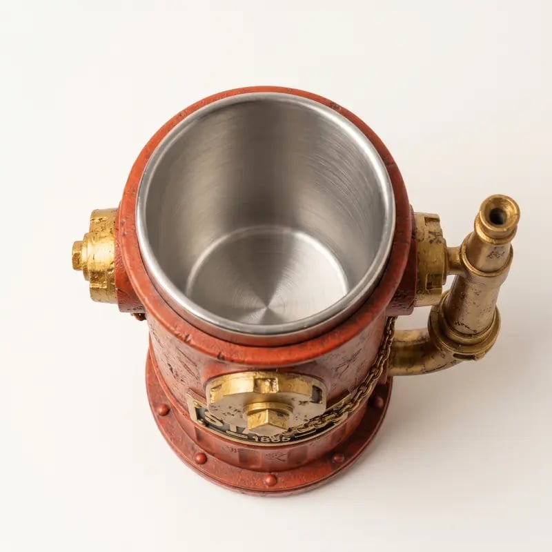 ⏳ Last Day 49% OFF – 🚒 Vintage Fire Hydrant Coffee Mug | Unique Firehouse-Inspired Design With Stainless Steel Liner & Pipe Handle For Firefighters, Collectors & Coffee Lovers ☕