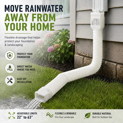 🏡 Keep Rainwater Away | Flexible Downspout Extender